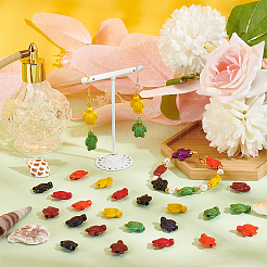 80 шт. 8-х цветные синтетические бирюзовые бусины G-NB0004-36