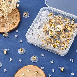 300шт 3 стильные латунные и пластиковые ушные гайки FIND-YW0002-17G