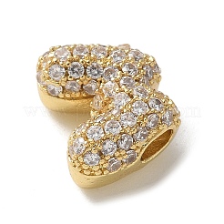 Латунные микро проложить кубического циркония бусы KK-P290-61G-M