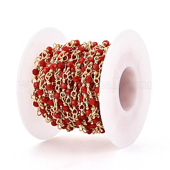 Круглые стеклянные бусины из латуни ручной работы KK-N281-02B-G