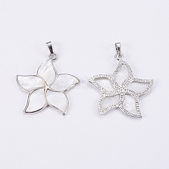 Подвески из натурального белого жемчуга SSHEL-L008-24B