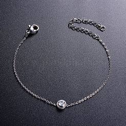 Semplice ed elegante bracciale in argento sterling placcato rodio&nbsp;JB274A
