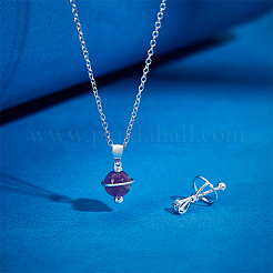 2 шт. 925 подвески-планеты из стерлингового серебра с бусинами STER-PH0003-78