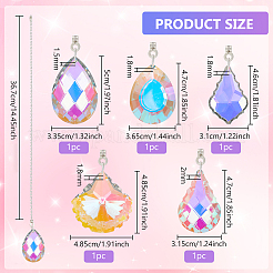 Удлинители цепи потолочного вентилятора в форме каплевидного стекла AJEW-BC00010