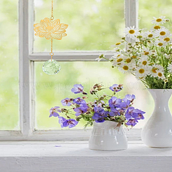 1 шт. латунные полые подвесные украшения в виде лотоса&nbsp;HJEW-LP0002-71C