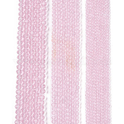 ガラスビーズ連売り  多面カット  ロンデル  パールピンク  4mm  穴：0.8~1mm  約105~110個/連  38~39cm&nbsp;EGLA-A044-T4mm-D10