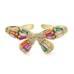 Латунные микро проложить кубического циркония кольца&nbsp;RJEW-E077-02G