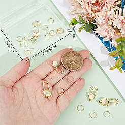 6 шт. 2-х стилевые застежки-карабины с покрытием из латуни DIY-BBC0001-50