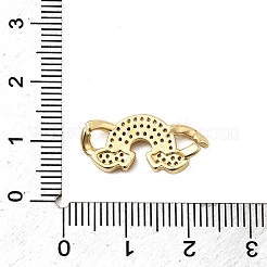 Verbindungsanhänger mit Mikropavé aus Messing mit durchsichtigen Zirkonia-Steinen&nbsp;KK-A266-09C-G