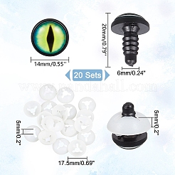 20 Stück Puppenaugen aus Kunststoff und Glas&nbsp;KY-PH0001-98B