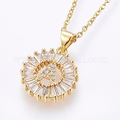 Подвеска-колье с инициалом из латуни&nbsp;NJEW-H486-30G