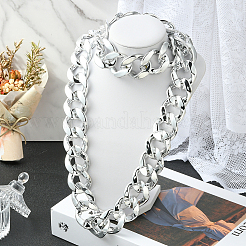 1 collana con catena a maglie cubane in acrilico per uomo&nbsp;NJEW-SP0001-09B-S
