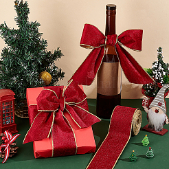 10 ярд односторонних бархатных лент с проволокой SRIB-WH0011-153B