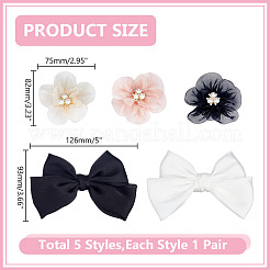 10 шт. 5 стиля пряжек для обуви из ткани&nbsp;HJEW-HY00103