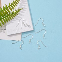 925スターリングシルバーピアスフック  スタンプ925個付き  銀  18x19x2mm  穴：2mm  ピン：0.6mm&nbsp;X-STER-K167-050S