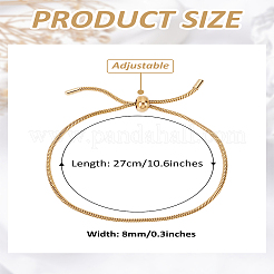 1шт регулируемый ионное покрытие (IP) 304 нержавеющая сталь слайдер браслет/боло браслеты изготовление&nbsp;BJEW-LP0001-24