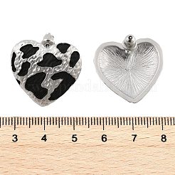 Леопардовый принт латунные эмалевые серьги-гвоздики для женщин EJEW-U055-15C-S