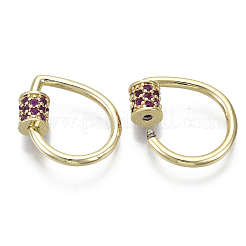 Charms in ottone con micro pavé di zirconi e moschettone a vite&nbsp;KK-R136-069B-NF