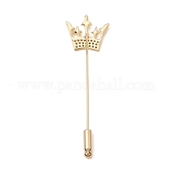 Broche largo de aguja de latón con micro pavé de circonitas cúbicas transparentes&nbsp;CU-CBAF606-01G