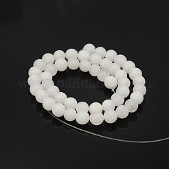Rotondi naturali giada bianca fili di perle&nbsp;G-P070-01-4mm