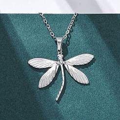 Colliers avec pendentif libellule en acier inoxydable 304&nbsp;NJEW-H059-05P