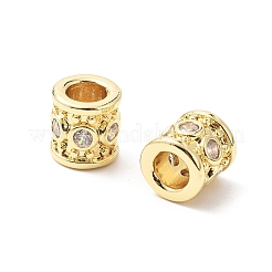 Колонна латунные микропаве прозрачные кубические цирконии европейские бусины KK-L237-017G