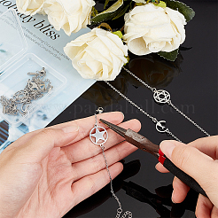 6шт 3 стиля браслеты из нержавеющей стали 201 в форме пентаграммы BJEW-UN0001-16P