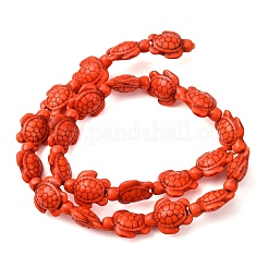 Окрашенные синтетические бирюзовые бусы нити&nbsp;G-M152-07-B