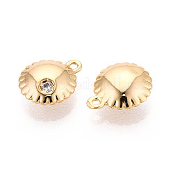 Латунные микропаве прозрачные подвески с фианитом&nbsp;KK-T078-13G