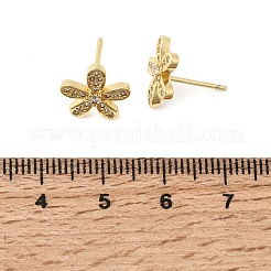 Pendientes de latón con micropavé de circonitas cúbicas transparentes para San Valentín&nbsp;EJEW-C186-22G-01