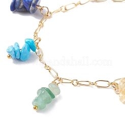Pulsera y collar con dijes de piedras preciosas mixtas naturales y sintéticas&nbsp;SJEW-JS01234