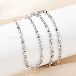 Ожерелья из круглой овальной цепочки из нержавеющей стали 304 толщиной 2.5 мм&nbsp;NJEW-M110-01P