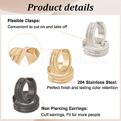 24 шт. 12 серьги-клипсы из нержавеющей стали 204 EJEW-AN0003-44