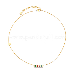 Collane con ciondolo in acciaio inossidabile 304 con micro pavé di zirconi cubici&nbsp;NJEW-OY002-50G