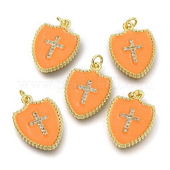 Латунные микропаве прозрачные подвески с фианитом ZIRC-B0004-03G