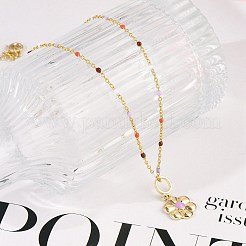 Латунь подвесные ожерелья NJEW-R006-01G-04