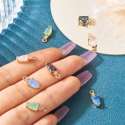 8 шт. 4 цвета латунные подвески с микропаве и кубическим цирконием&nbsp;KK-TA0002-18