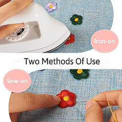 66 шт. нашивки с цветочной вышивкой на ткани DIY-TA0013-05