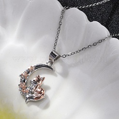 Латунная подвеска в виде лунной лисы&nbsp;LS-NJEW-C067-02P