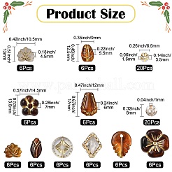 100шт набор из золотистых металлических акриловых бусин&nbsp;OACR-SC0002-44