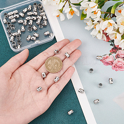 60 шт. 201 бусины из нержавеющей стали STAS-UN0048-48