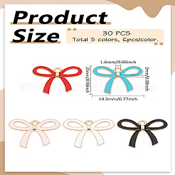 30шт 5 цвета сплава эмалевые подвески&nbsp;ENAM-LP0001-82