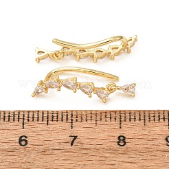 Orecchini a perno in ottone con pavé di zirconi cubici&nbsp;KK-CBAA351-21G-01