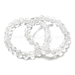 天然水晶ラウンドビーズストレッチブレスレット（女性用）  ビーズ：8mm  内径：2-1/8インチ（5.3cm）&nbsp;BJEW-L712-B03-8mm