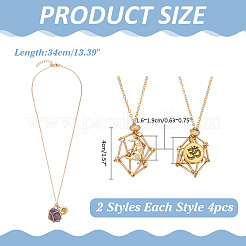 8 шт. 2 стильных латунных кабельных цепочек ожерелья&nbsp;NJEW-PH01572