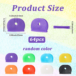 64 шт. ПВХ пластиковый нескользящий водонепроницаемый многоразовый чехол для ключей&nbsp;AJEW-SP0002-72A