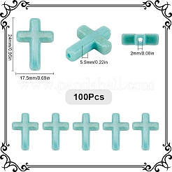 100 pièce de perles imitation turquoise en plastique&nbsp;KY-SC0002-18B