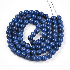 Выпечка окрашенные стеклянные бусины пряди X1-DGLA-N013-10mm-10