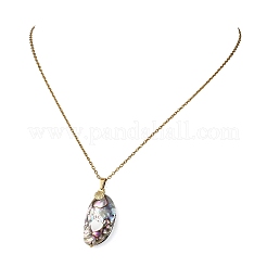 Ovaler Anhänger aus natürlicher Paua-Muschel&nbsp;NJEW-JN06188