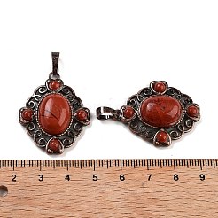 Natürlicher roter Jaspis Rautenanhänger&nbsp;G-K363-02R-02